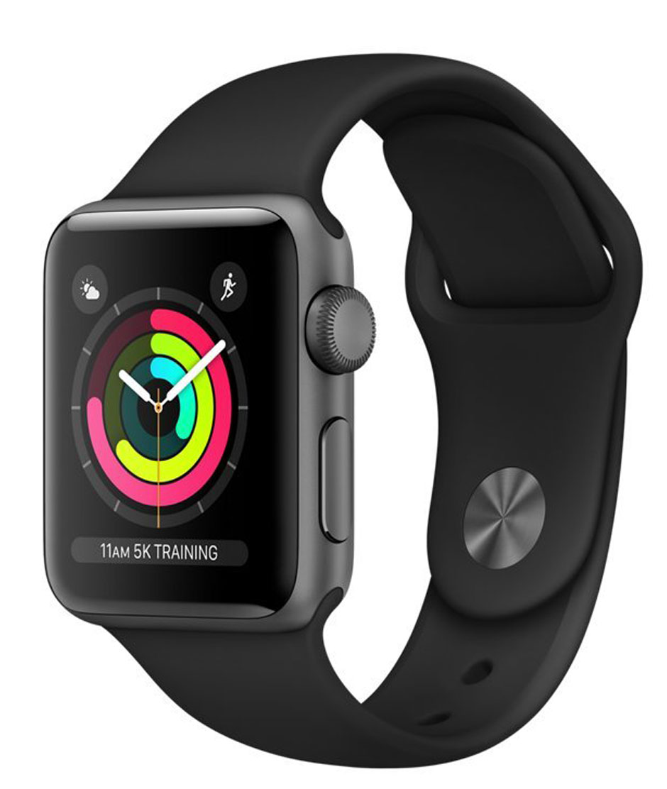 Apple Watch Series 3 - GPS - Space Gray Aluminum Case with Black Sport Band - 38mm