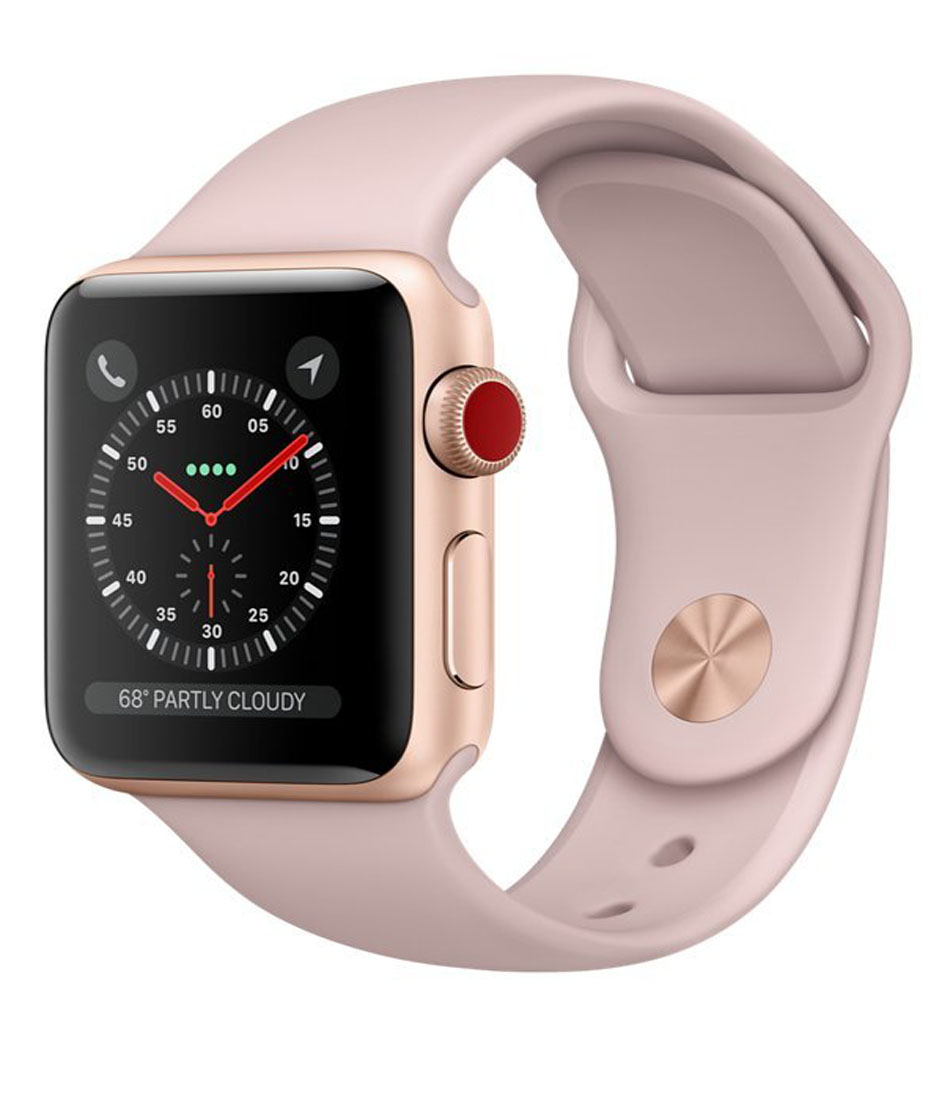 Đồng hồ AApple Watch Series 3 - GPS - Gold Aluminum Case with Pink Sand Sport Band - 38mmpple Watch Series 3 - GPS - Gold Aluminum Case with Pink Sand Sport Band - 38mm