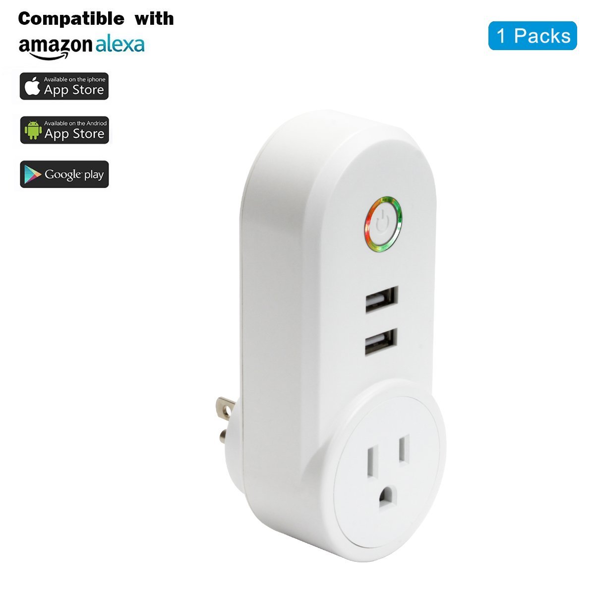 ANNBOS Usb WiFi Outlet Smart Plug Compatible with Alexa, Google home