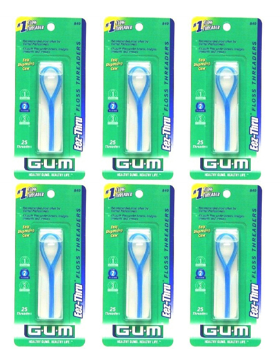 Gum Floss Threaders Eez- Thru (6 Pieces)