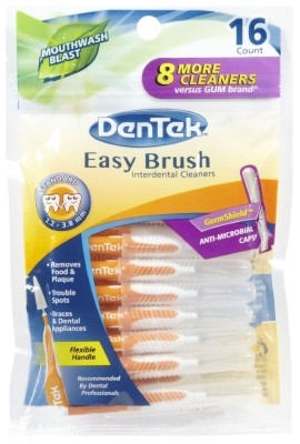 Dentek Easy Brush Cleaners Standard Spaces 16 Count