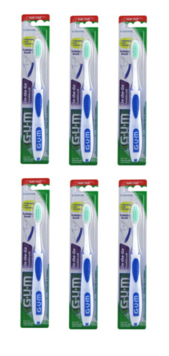Gum Toothbrush Foldable On The Go Soft (6 Pieces)