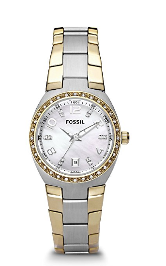 Đồng hồ Fossil Two-Tone Silver Dial Glitz Watch