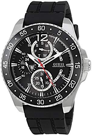 Đồng hồ GUESS Women's Quartz Stainless Steel and Silicone Casual Watch, Color:Black (Model: U0798G1)