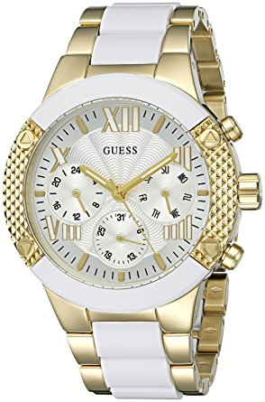 Đồng hồ GUESS Women's U0770L1 Sporty Gold-Tone Stainless Steel Watch with Multi-function Dial and Pilot Buckle