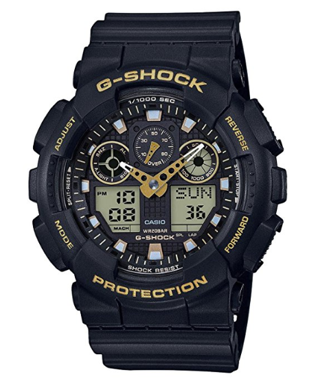 Đồng hồ Men's Casio G-Shock Analog-Digital Black Strap Watch GA100GBX-1A9