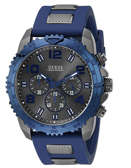 Đồng hồ Guess Men's U0599G2 Silicone Sporty Multi-Function Analog Quartz Movement Blue Watch