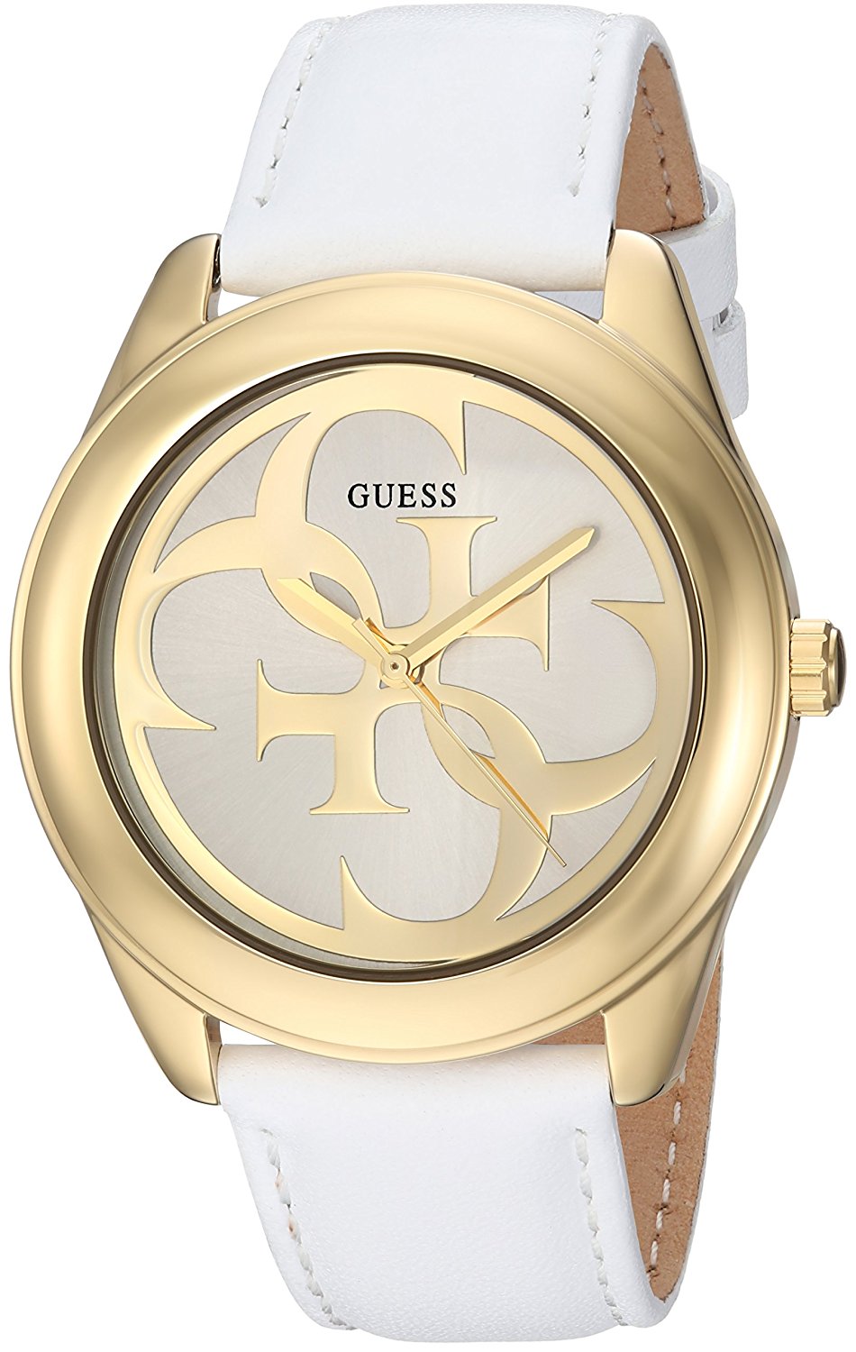 Đồng hồ GUESS Women's Stainless Steel Leather Casual Watch, Color: White (Model: U0895L2)