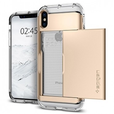 Spigen Crystal Wallet Case for Apple iPhone X - Champagne Gold