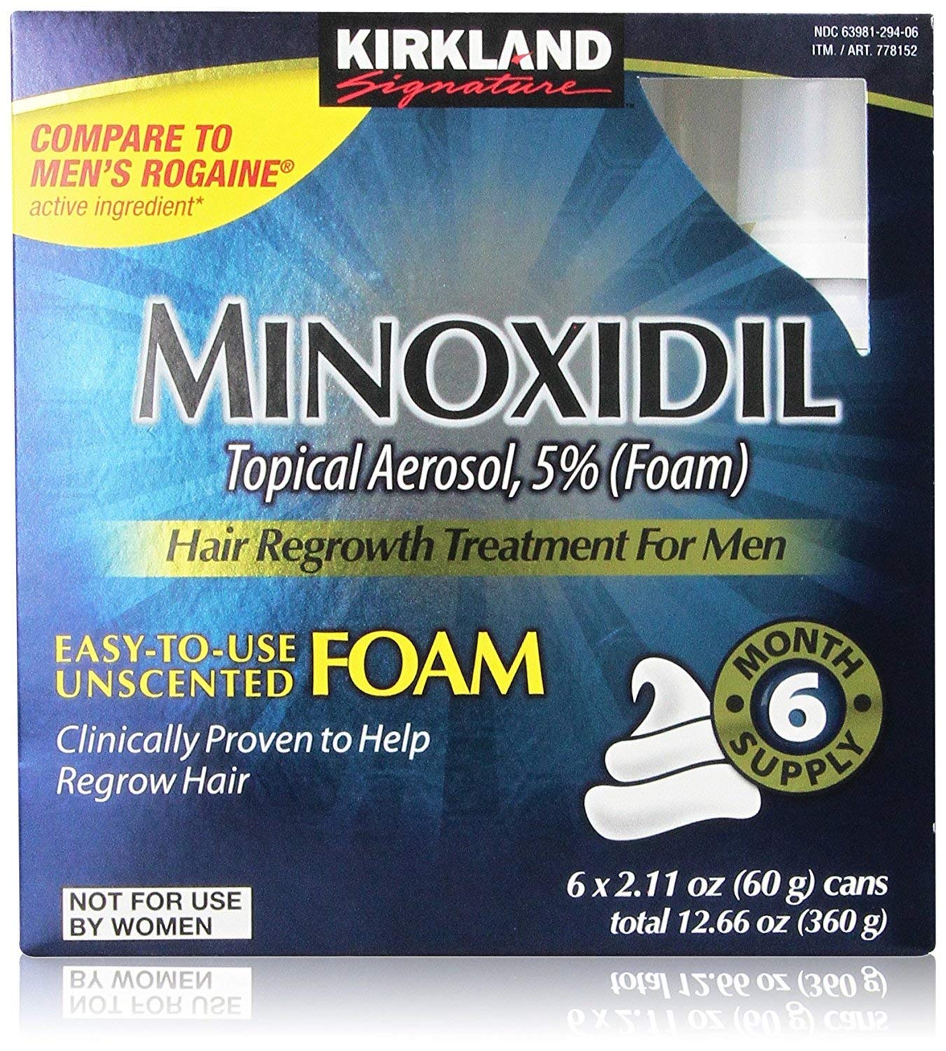 Dung dịch mọc tóc Kirkland Signature Minoxidil Foam for Men - Pack of 3