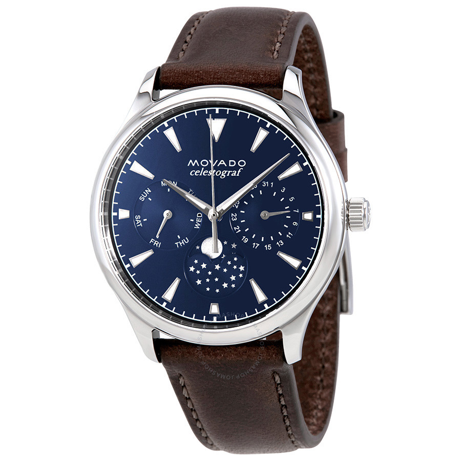 Movado Heritage Moonphase Navy Dial Ladies Watch 3650009