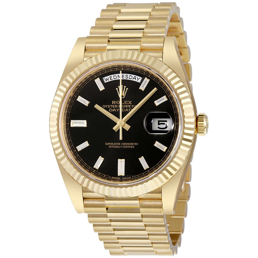 Rolex Oyster Perpetual 18K Yellow Gold Diamond Men's Automatic President Watch 228238BKDP