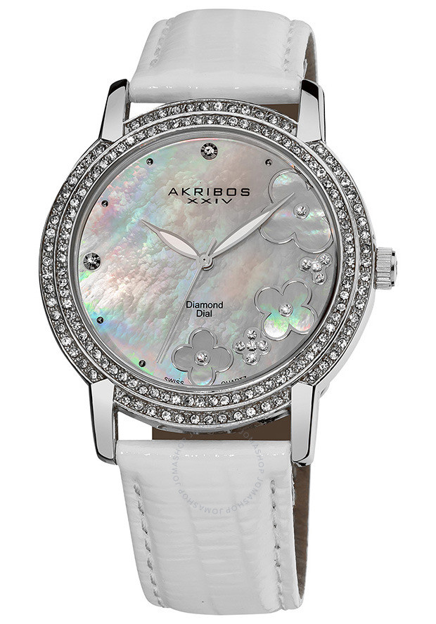 Akribos XXIV Akribos Diamond Mother of Pearl Dial Ladies Watch AK580SSW