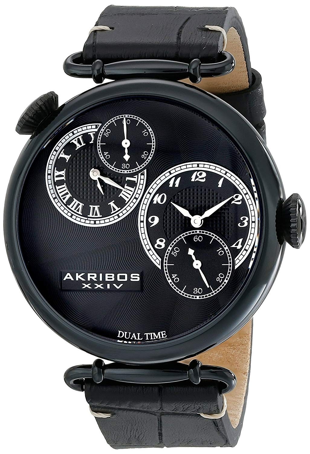 Akribos XXIV Dual Time Black Dial Men's Watch AK796BK