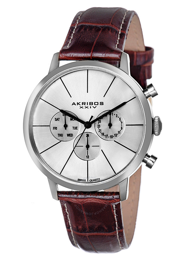 Akribos XXIV Silver-Tone Men's Watch AK647BR