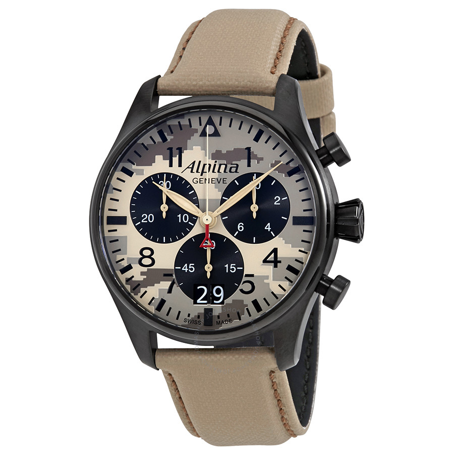 Alpina Startimer Pilot Chronograph Men's Watch 372MLY4FBS6 AL-372MLY4FBS6