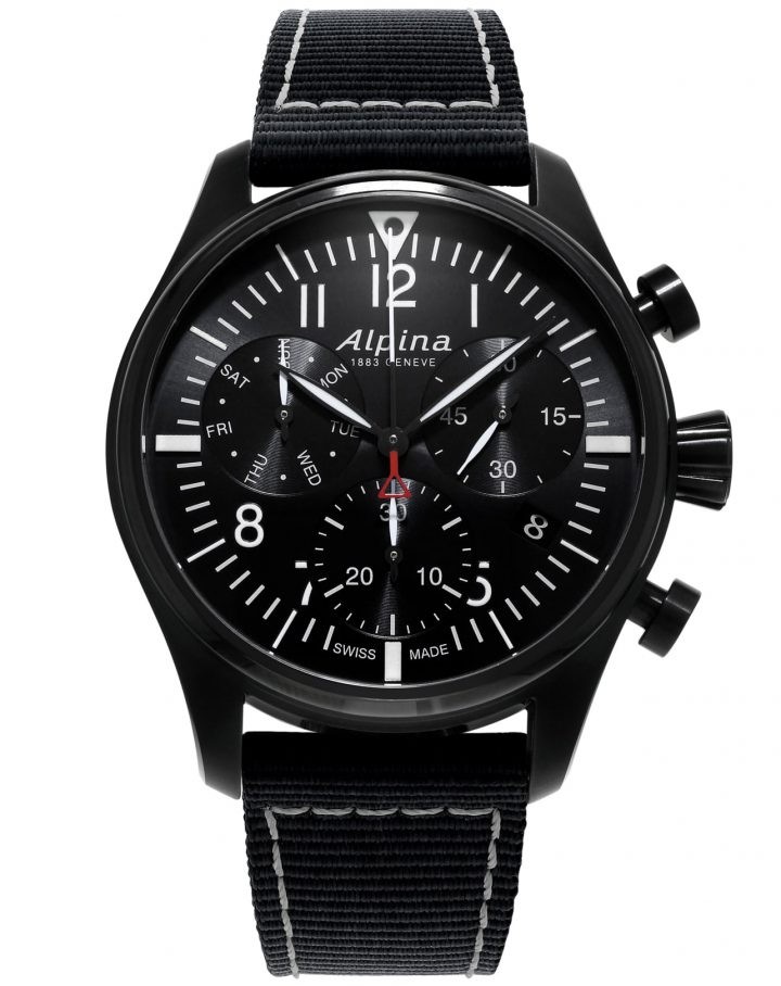 Alpina Startimer Pilot Chronograph Quartz Black Dial Men's Watch AL-371BB4FBS6