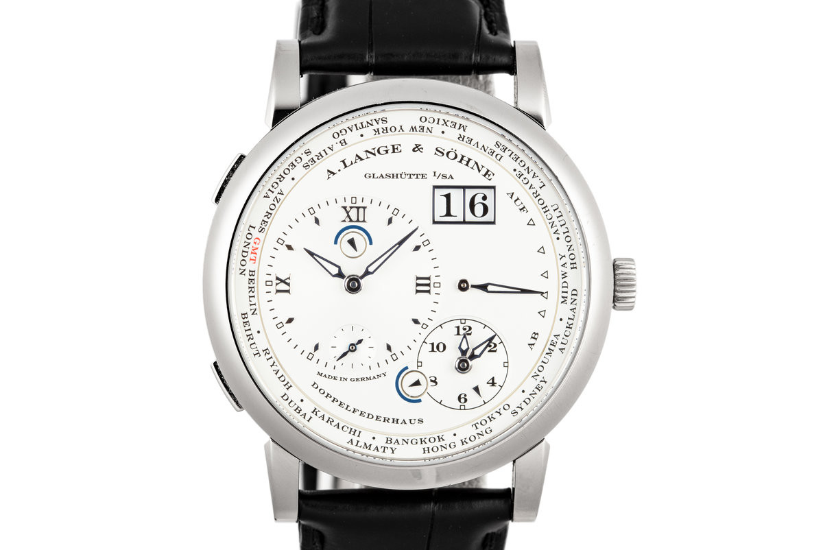 A. Lange & Sohne Silver Dial 18kt White Gold Black Leather Men's Watch 116.039