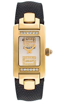Audemars Piguet Promesse Diamond Yellow Gold Black Leather Ladies Watch 67461BA.ZZ.A001LZ.02