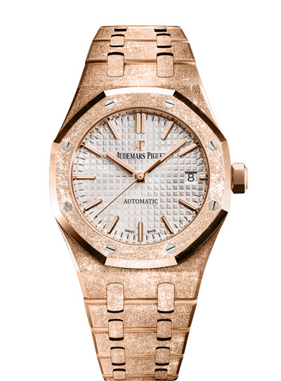 Audemars Piguet Royal Oak Frosted Pink Gold-tone Dial Automatic Ladies 18kt Rose Gold Watch 15454OR.GG.1259OR.03