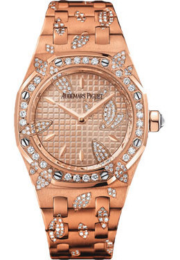Audemars Piguet Royal Oak Leaves 18kt Pink Gold Diamond Ladies Watch 67616OR.ZZ.1234OR.01