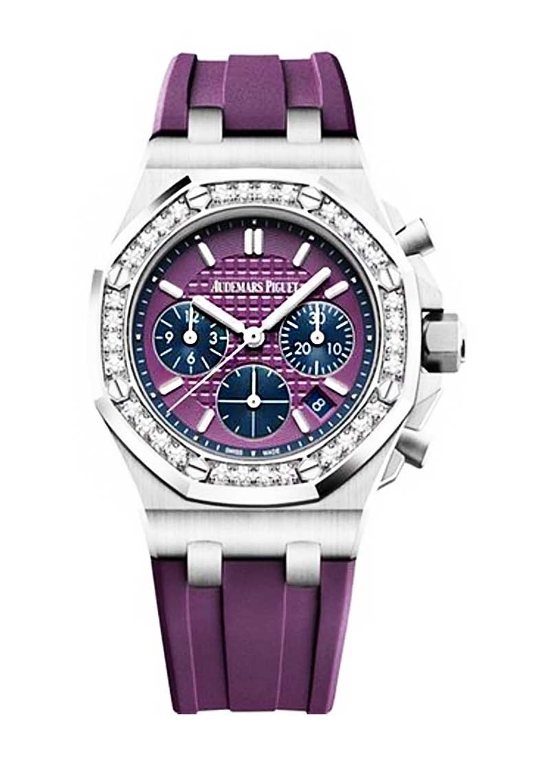 Audemars Piguet Royal Oak Offshore Chronograph Automatic Diamond Purple Dial Ladies Watch 26231ST.ZZ.D075CA.01