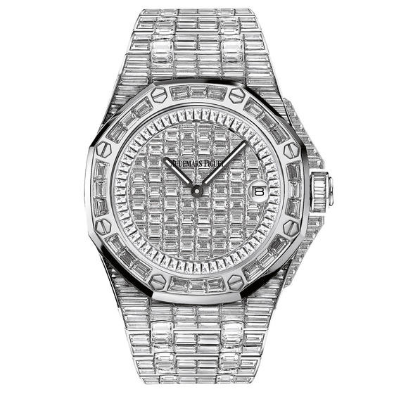 Audemars Piguet Royal Oak Offshore Diamond Pave Dial Ladies 18 Carat White Gold Watch 67543BC.ZZ.9185BC.01