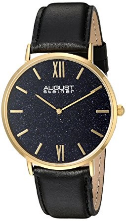 August Steiner Blue Sandstone Dial Men's Leather Watch AS8211YGBU