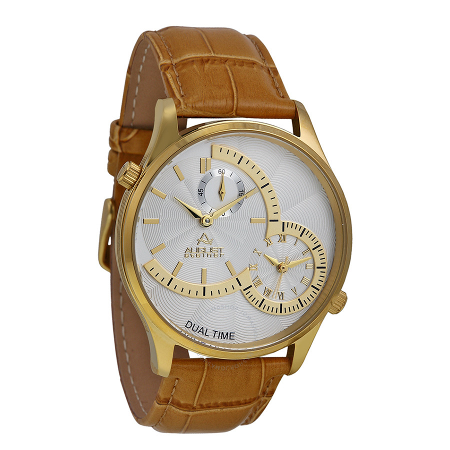 August Steiner Dual Time Gold-tone Men's Watch AS8010YG