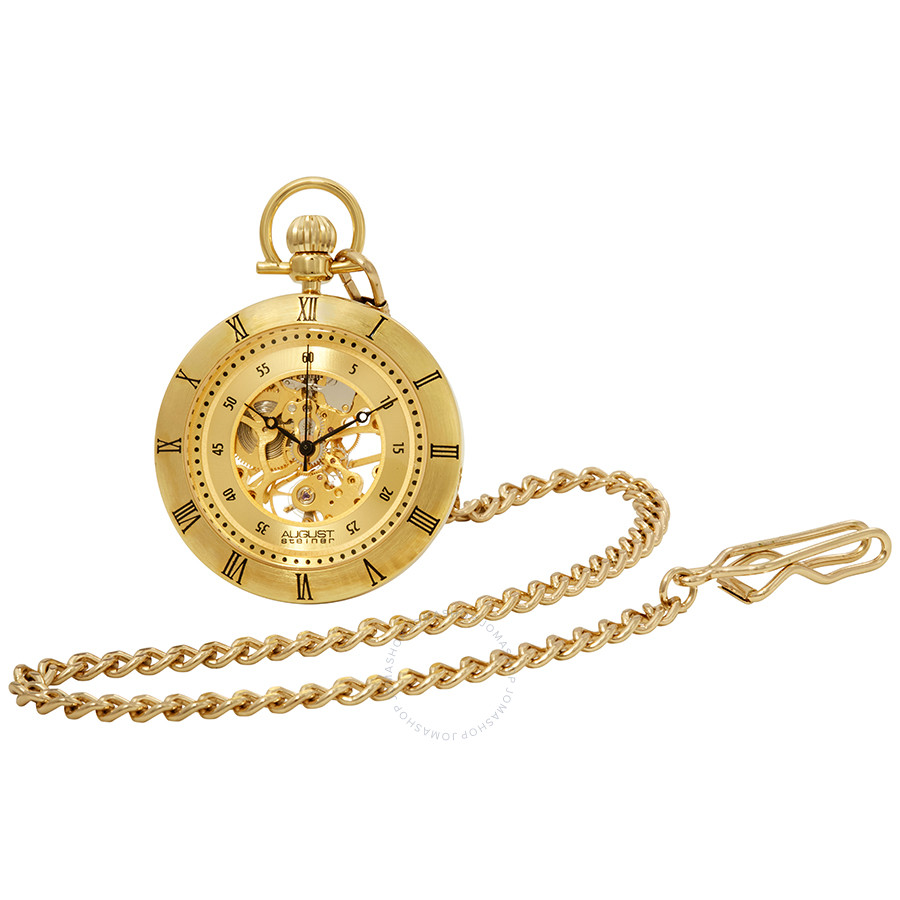 August Steiner Gold-tone Pocket Watch AS8017YG