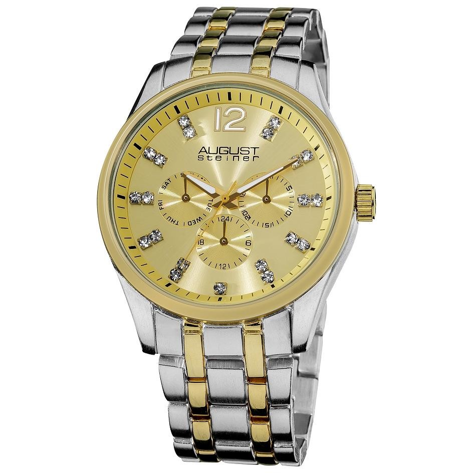 August Steiner Two-tone Multi-Function Quartz Bracelet Watch AS8068TT