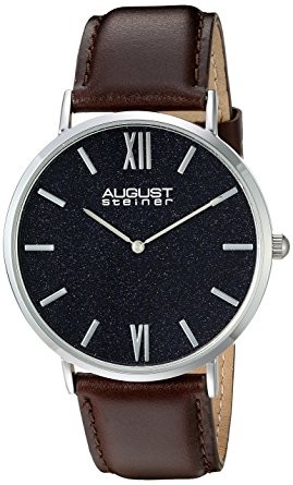 August Steiner Urbane Blue Sandstone Dial Men's Leather Watch AS8211SSBU