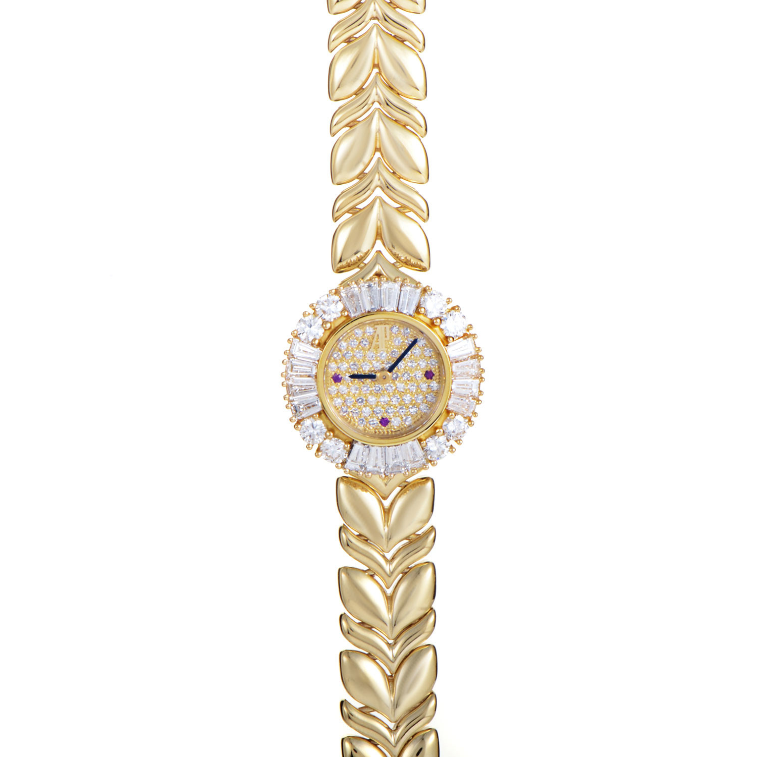 Audemars Piguet Diamond Pave Dial 18K Yellow Gold Ladies Watch 66803BA.ZZ.1018BA.01