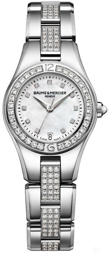 Baume et Mercier Baume and Mercier Mother of Pearl Diamond Stainless Steel Ladies Watch 10092