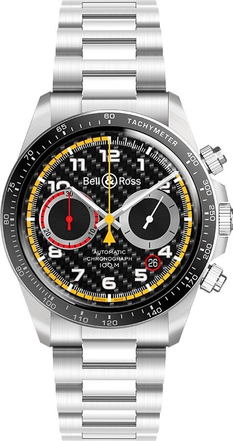 Bell and Ross Vintage V2-94 Limited Edition Chronograph Automatic Black Carbon Fibre Men's Watch BRV294-RS18/SST
