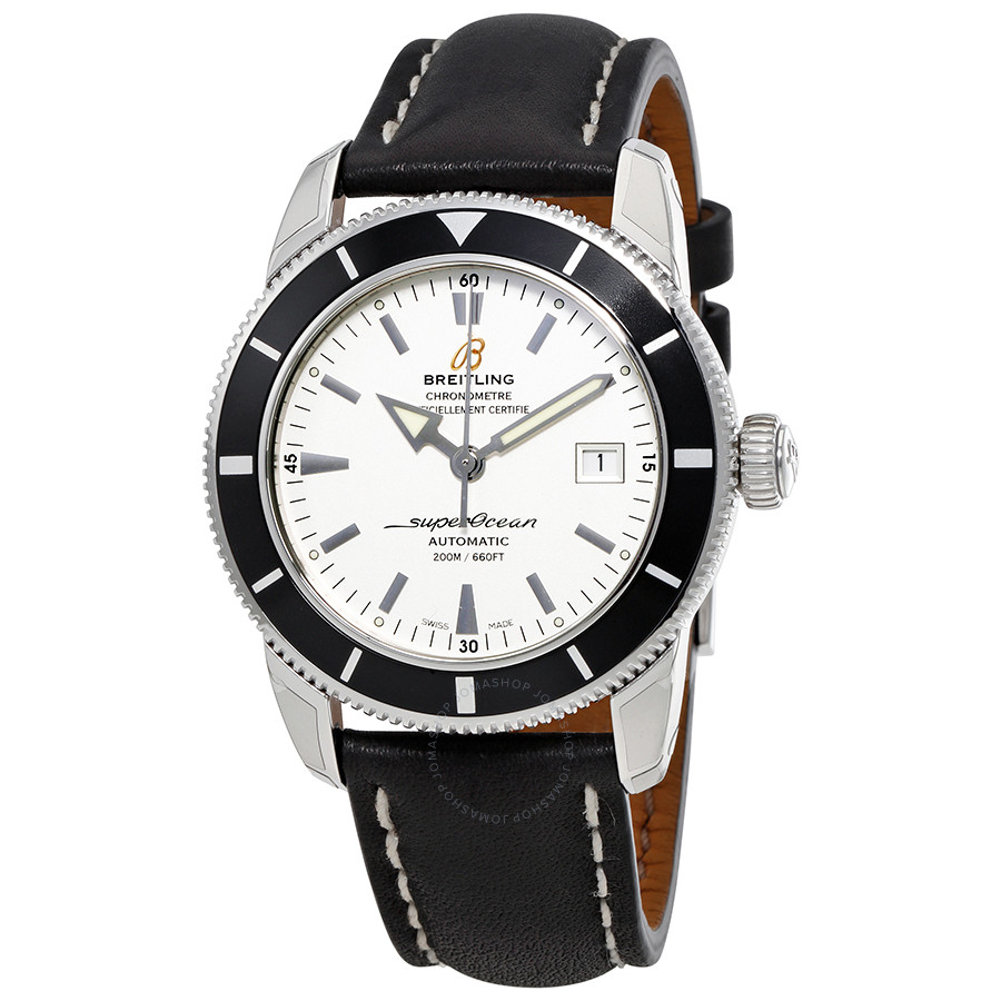 Breitling Superocean Heritage 42 Silver Dial Black Leather Men's Watch A1732124-G717BKLT A1732124-G717-435X-A20BA.1