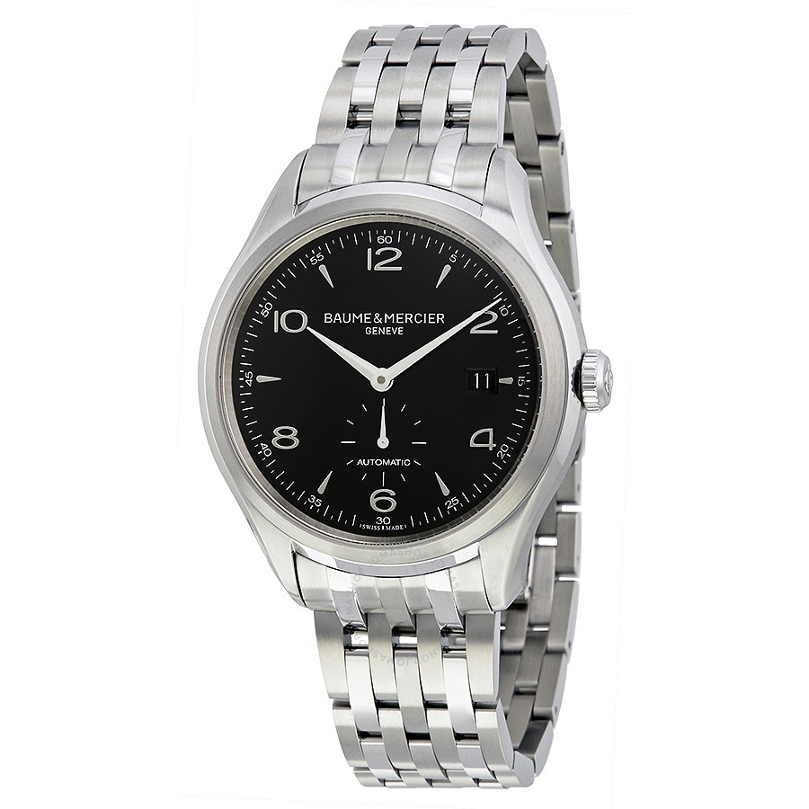 Baume et Mercier Baume and Mercier Clifton Black Dial Stainless Steel Men's Watch 10100