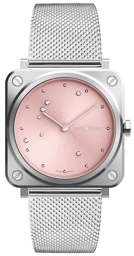 Bell and Ross Pink Diamond Eagle Quartz Pink Dial Ladies Watch BRS-EP-ST/SST BRS-EP-ST/SST