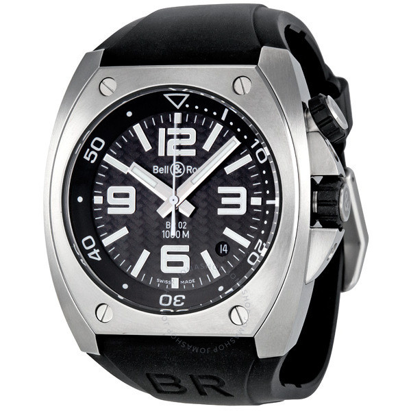 Bell and Ross Marine Carbon Fiber Dial Automatic Men's Watch BR02-ST-FIB
