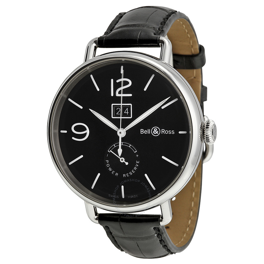 Bell and Ross Vintage Automatic Black Dial Black Leather Men's Watch BLRBRWW190-BL-ST BLRBRWW190-BL-ST/SCR
