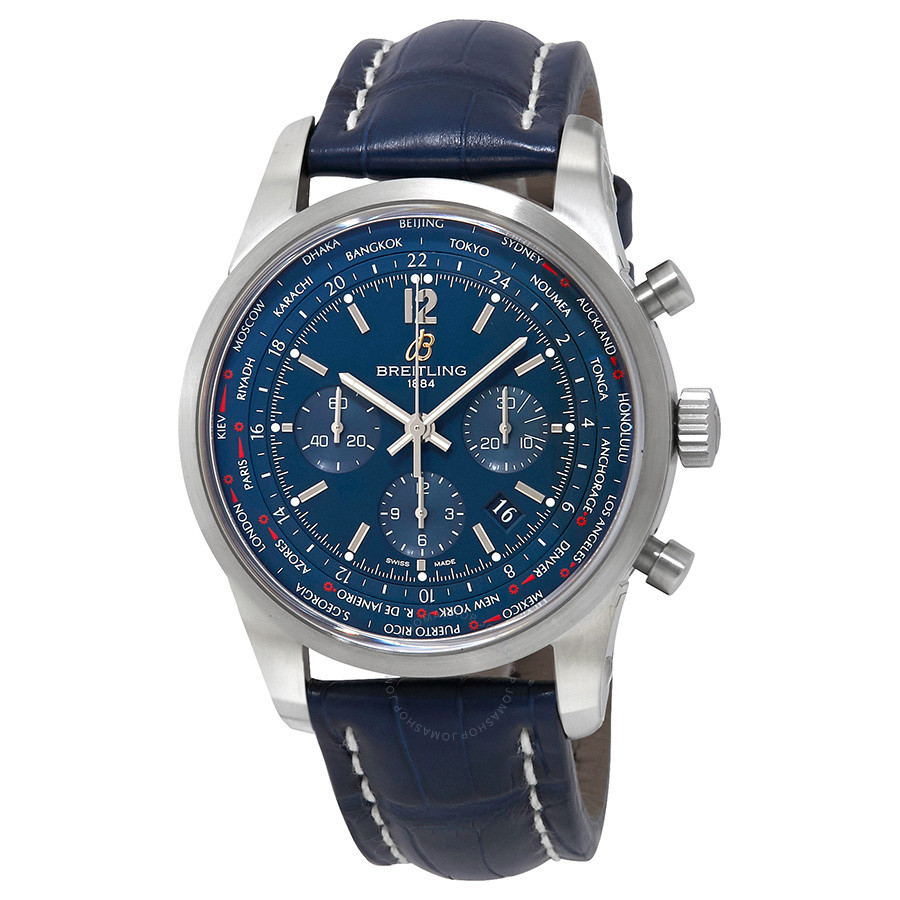 Breitling Transocean Unitime Pilot Automatic Blue Dial Men's Watch AB0510U9/C879-746P