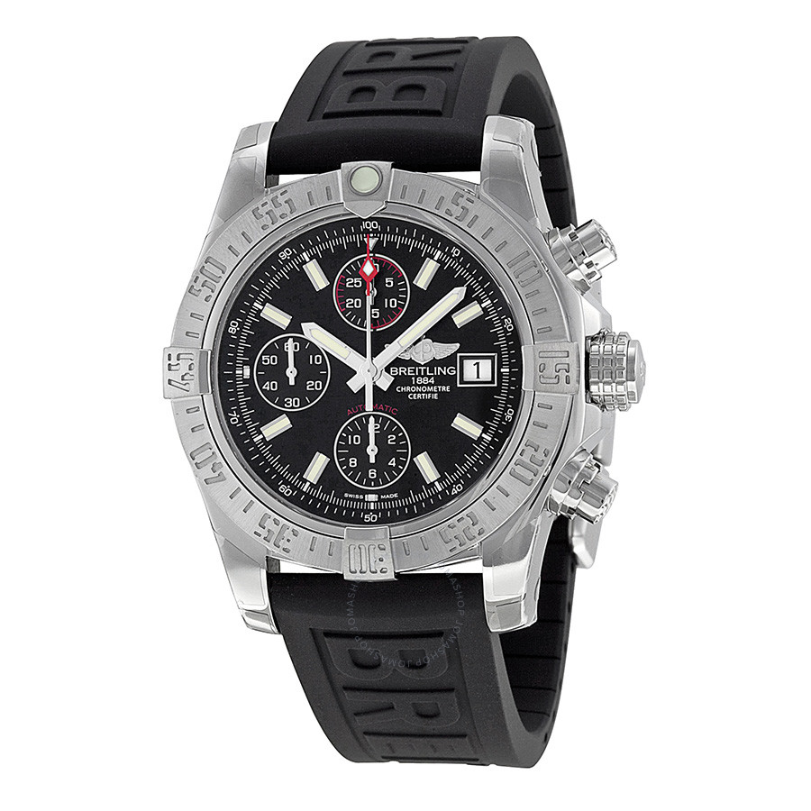 Breitling Avenger II Black Dial Chronograph Black Rubber Automatic Men's Watch A1338111-BC32BKPD3 A1338111-BC32-153S-A20D.2
