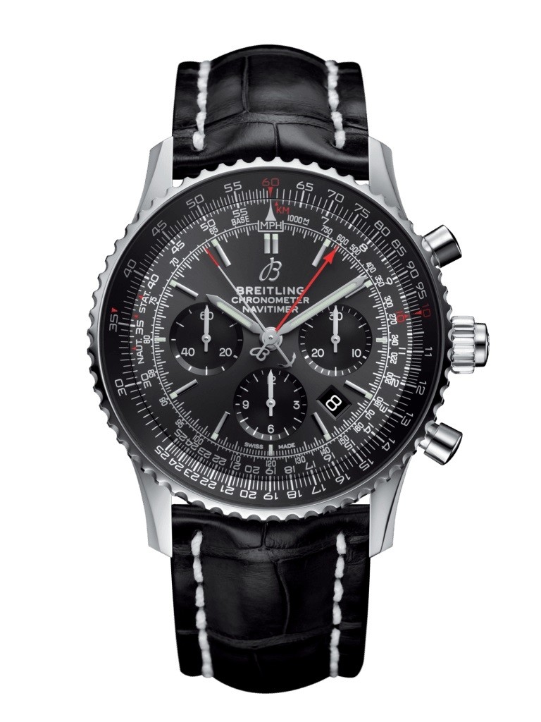 Breitling Navitimer 1 Chronograph Automatic Rattrapante Stratos Gray Dial Men's Watch AB03102A1F1P2