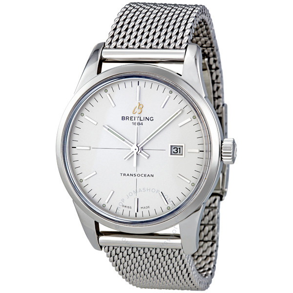 Breitling Transocean Mercury Silver Dial Automatic Steel Men's Watch A1036012/G721