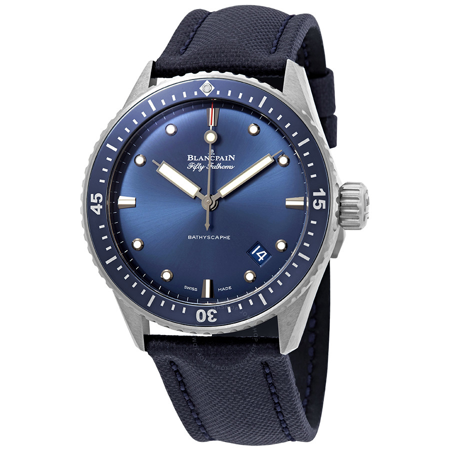 Blancpain Fifty Fathoms Bathyscaphe Automatic Blue Dial Men's Watch 5000-0240-O52A