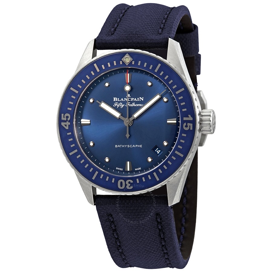 Blancpain Fifty Fathoms Bathyscaphe Automatic Blue Dial Men's Watch 5100-1140-O52A