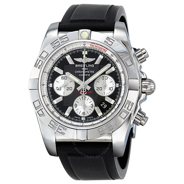 Breitling Chronomat 44 Automatic Chronograph Black Dial Men's Watch AB011012-B967