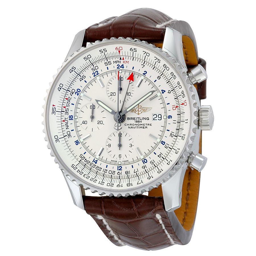 Breitling Navitimer World Automatic Silver Dial Men's Watch A2432212-G571-756P-A20BA.1