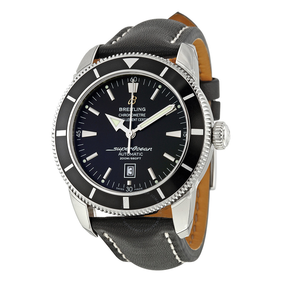 Breitling Superocean Heritage 46 Automatic Black Dial Black Leather Men's Watch A1732024-B868-441X-A20BA.1