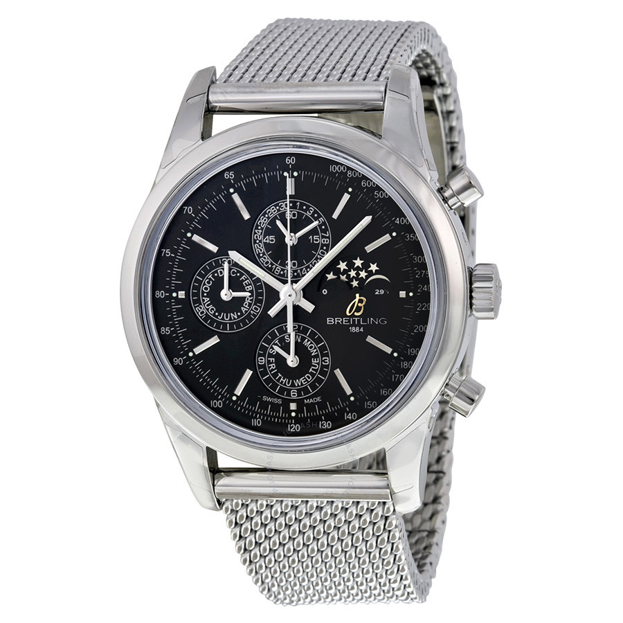 Breitling Transocean Chronograph II Moonphase Automatic Black Dial Men's Watch A1931012-BB68-154A